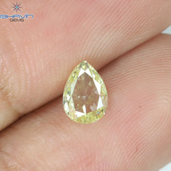 0.60 CT Pear Shape Natural Diamond Yellow Color VS2 Clarity (6.48 MM)