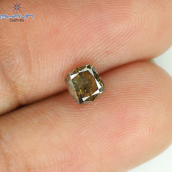 0.55 CT Cushion Shape Natural Diamond Brown Color SI1 Clarity (4.55 MM)