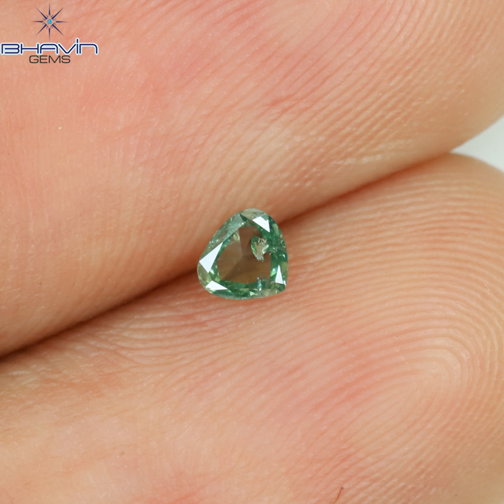 0.08 CT Heart Shape Natural Diamond Green Color SI2 Clarity (3.15 MM)
