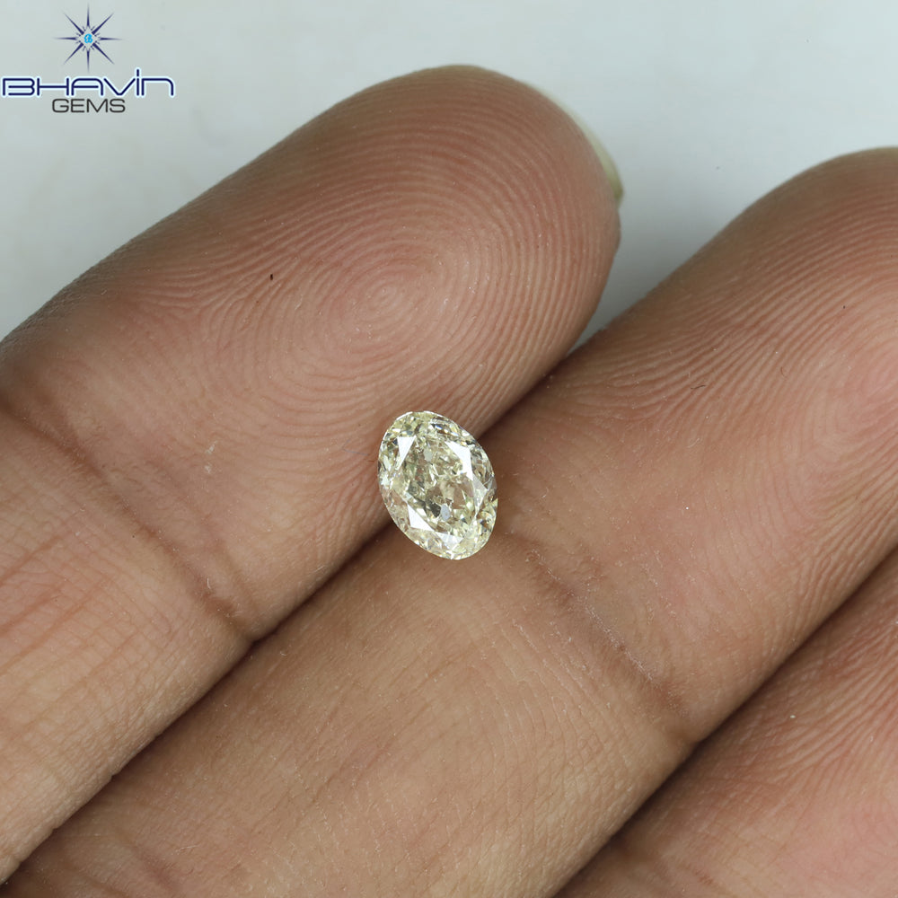 0.53 CT Oval Shape Natural Diamond Yellow Color SI1 Clarity (5.78 MM)