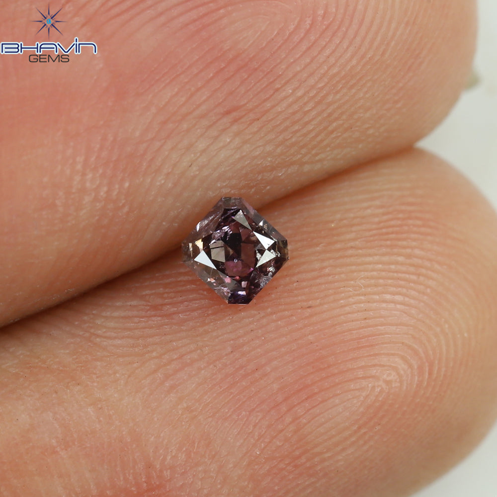 0.17 CT Radiant Shape Natural Diamond Pink Color I1 Clarity (3.08 MM)