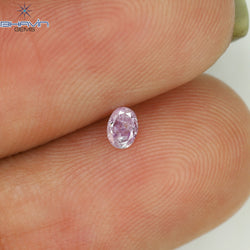 0.09 CT Oval Shape Natural Diamond Pink Color I2 Clarity (3.15 MM)