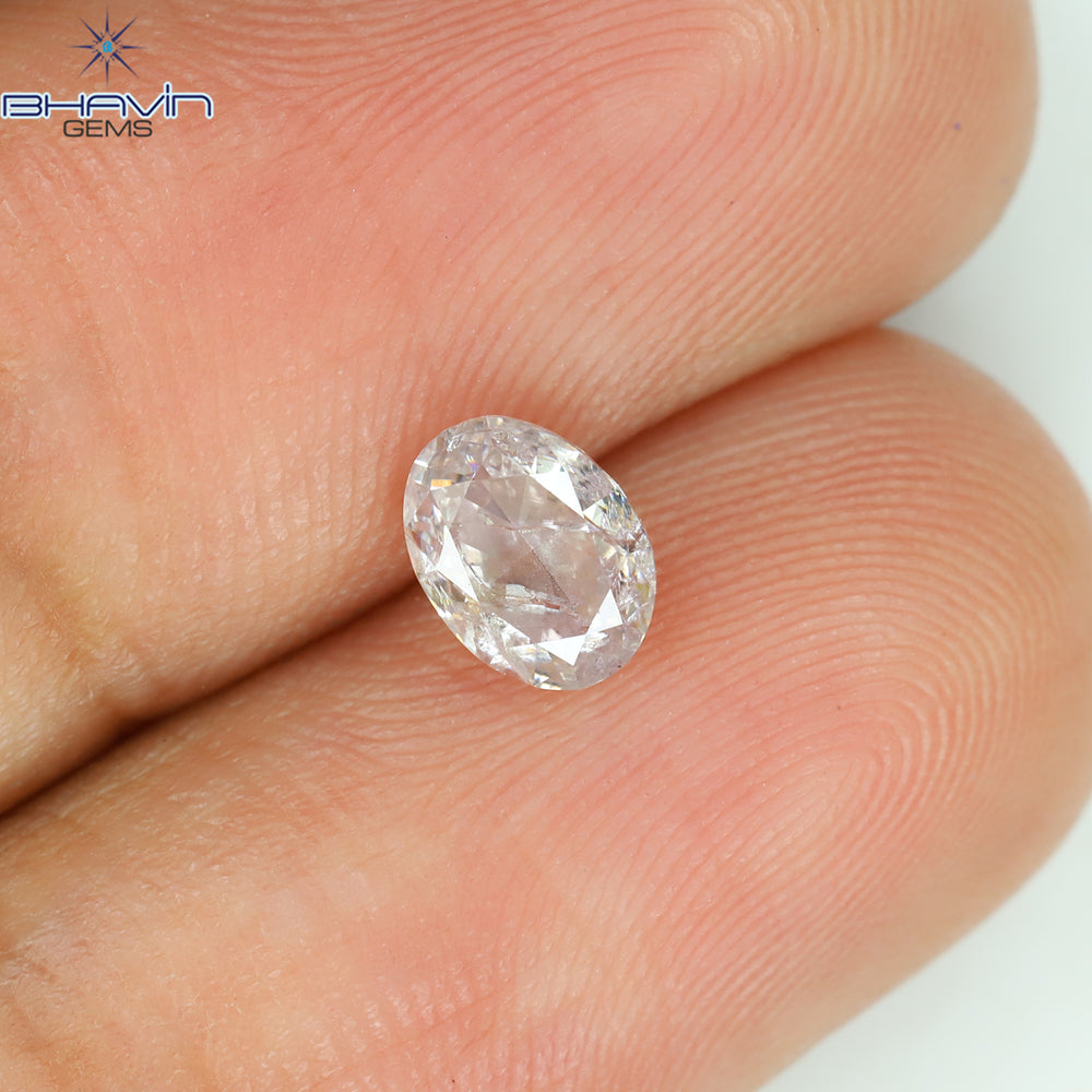 0.55 CT Oval Shape Natural Diamond Pink Color I2 Clarity (5.69 MM)
