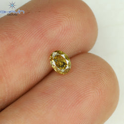 0.24 CT Oval Shape Natural Diamond Green (Chameleon) Color SI1 Clarity (4.20 MM)