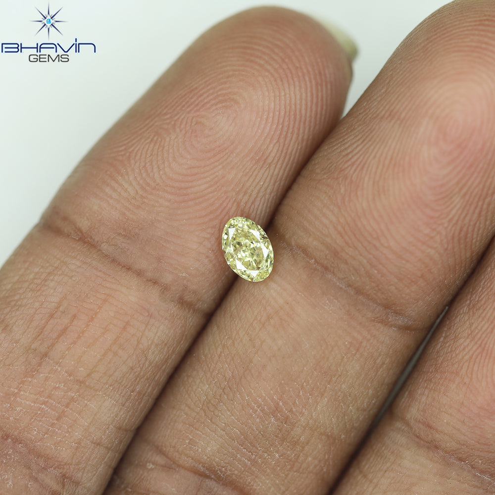 0.31 CT Oval Shape Natural Diamond Yellow Color VS1 Clarity (4.88 MM)