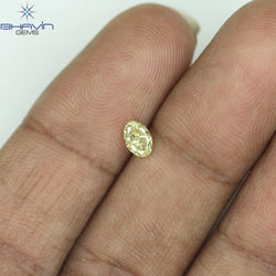0.31 CT Oval Shape Natural Diamond Yellow Color VS1 Clarity (4.88 MM)