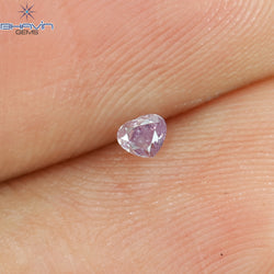 0.06 CT Heart Shape Natural Diamond Pink Color SI2 Clarity (2.45 MM)