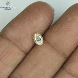 0.41 CT Oval Shape Natural Diamond Yellow Color VVS1 Clarity (5.18 MM)