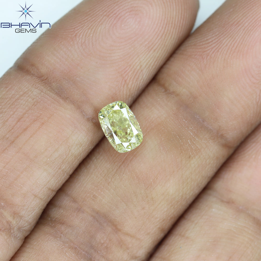 1.01 CT Cushion Shape Natural Diamond Yellow Color SI2 Clarity (6.30 MM)