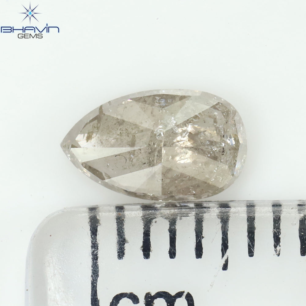 0.39 CT ペアシェイプ ナチュラル ルース ダイヤモンド ソルト アンド ペッパー カラー I3 クラリティ (5.27 MM)