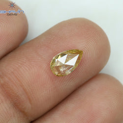 0.63 CT Pear Shape Natural Loose Diamond Yellow Orange Color I3 Clarity (7.53 MM)