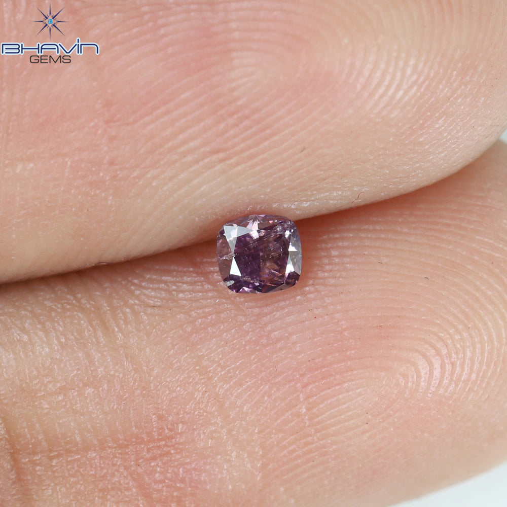 0.13 CT Cushion Shape Natural Diamond Pink Color SI2 Clarity (2.88 MM)