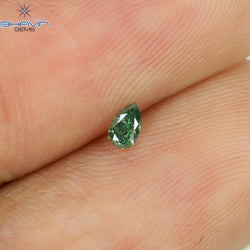 0.07 CT Pear Shape Natural Diamond Green Color VS2 Clarity (3.25 MM)