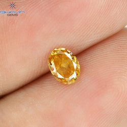 0.35 CT Oval Shape Natural Diamond Orange Color SI1 Clarity (4.99 MM)