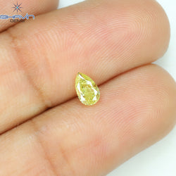 0.31 CT Pear Shape Natural Diamond Yellow Color VS2 Clarity (5.37 MM)