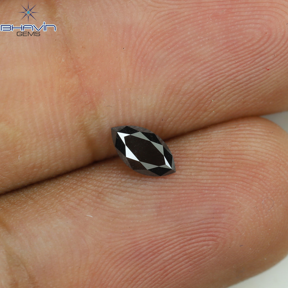 0.44 CT Marquise Shape Natural Loose Diamond Salt And pepper Color I3 Clarity (6.76 MM)