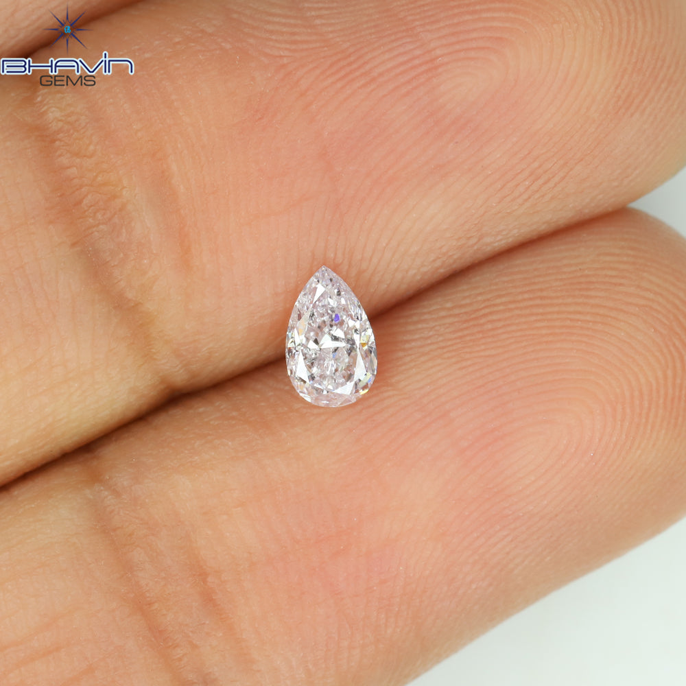 0.26 CT Pear Shape Natural Diamond Pink Color I1 Clarity (4.80 MM)