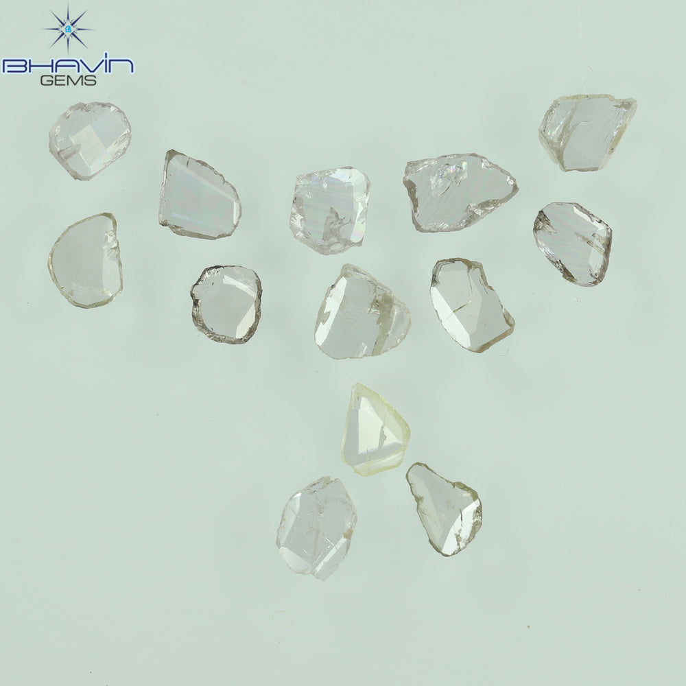 0.97 CT/7 ピース ローズカット ポルキ シェイプ ナチュラル ダイヤモンド ファンシー カラー I1 クラリティ (6.01 MM)