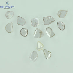 0.97 CT/7 ピース ローズカット ポルキ シェイプ ナチュラル ダイヤモンド ファンシー カラー I1 クラリティ (6.01 MM)