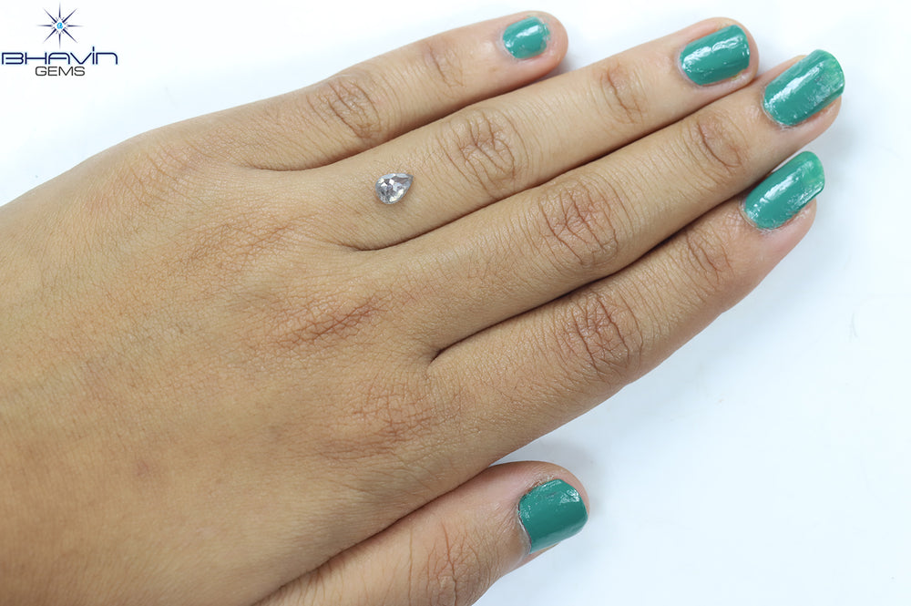 0.54 CT Pear Shape Natural Loose Diamond Gray (Salt And Pepper) Color I3 Clarity (6.38 MM)