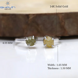 Copy of Rough Diamond Natural Diamond Ring Yellow Color Gold Ring Engagement Ring