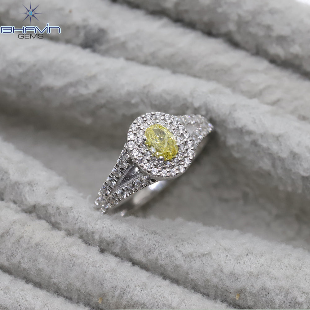 Oval Diamond Natural Diamond Ring Yellow Color Gold Ring Engagement Ring