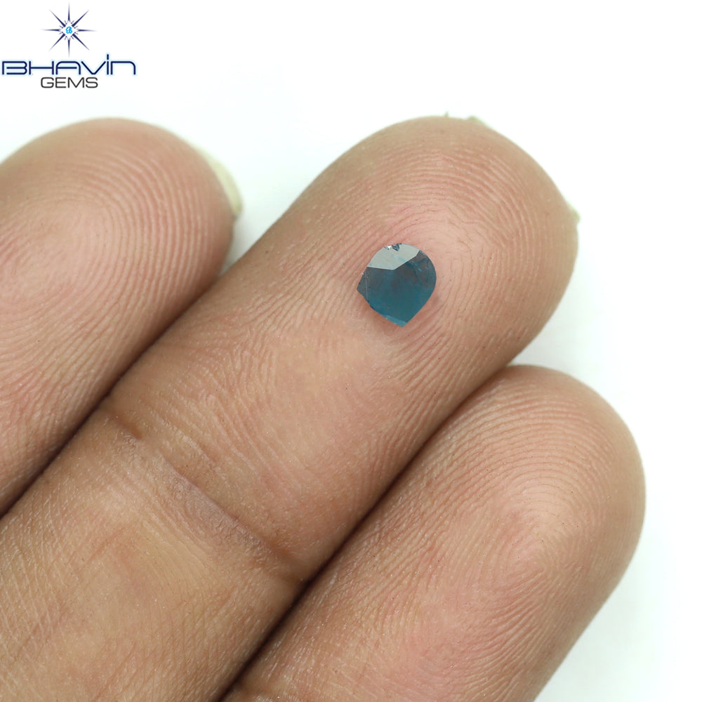 0.11 CT Slice Shape Natural Diamond Blue Color I3 Clarity (3.73 MM)