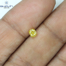GIA Certified 0.25 CT Cushion Diamond Yellow Color Natural Loose Diamond VS1 Clarity (3.37 MM)