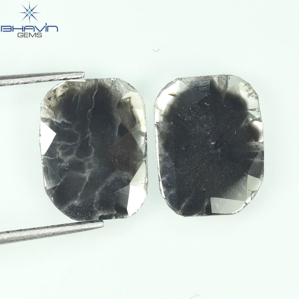 1.75 CT/5 ピース スライス形状 天然ダイヤモンド ソルト アンド ペッパー カラー I3 クラリティ (10.45 MM)