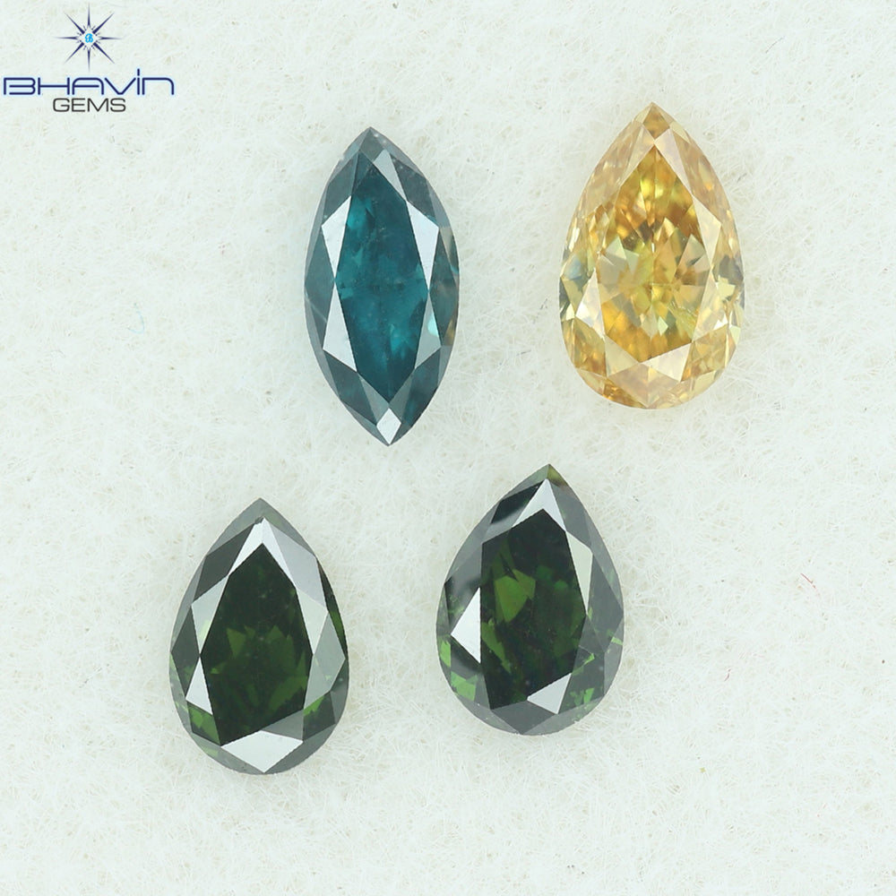 0.37 CT/4 Pcs Mix Shape Natural Diamond Pink Color VS2 Clarity (4.14 MM)