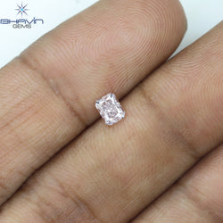 GIA Certified 0.41 CT Radiant Shape Natural Diamond Pink Color SI2 Clarity (4.10 MM)