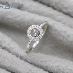 Round Rose Cut Diamond Natural Diamond Ring Pink Color Gold Ring Engagement Ring