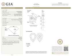 GIA Certified 1.07 CT Pear Diamond Enhanced Orange-Yellow Color (8.35 MM)