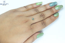 0.65 CT Rough Shape Natural Diamond Greenish Blue Color SI1 Clarity (4.26 MM)