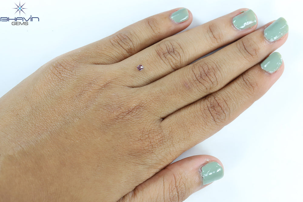 0.11 CT Cushion Shape Natural Diamond Pink Color I2 Clarity (2.85 MM)