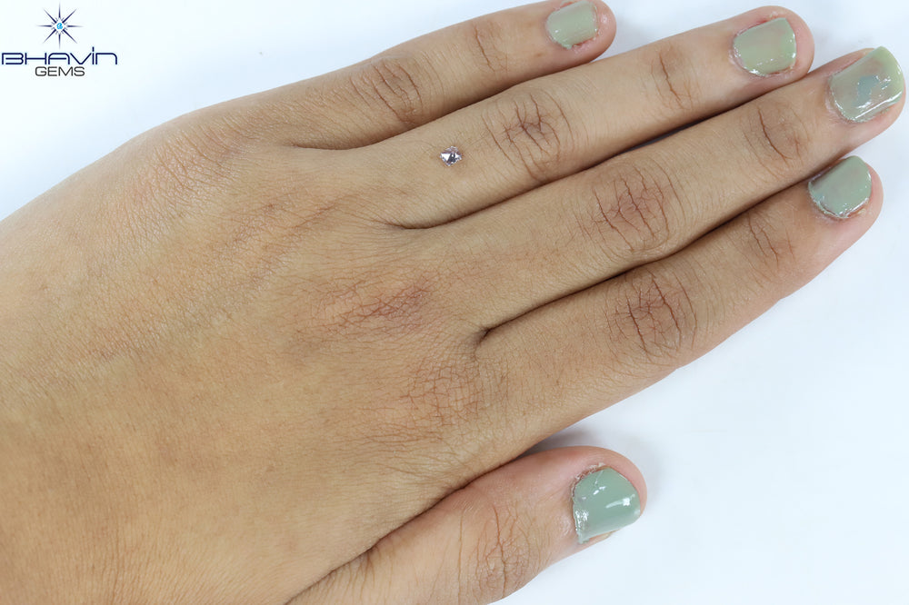 0.11 CT Radiant Shape Natural Diamond Pink Color SI1 Clarity (2.90 MM)