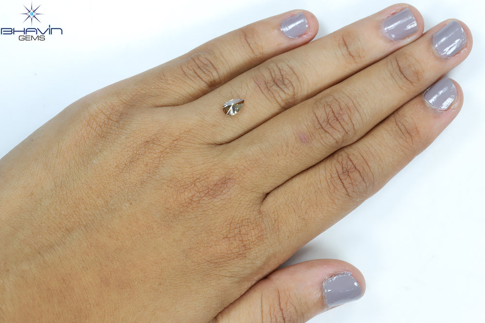 0.55 CT Pear Shape Natural Diamond Brown Pink Color VS2 Clarity (6.87 MM)