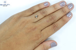 0.55 CT Pear Shape Natural Diamond Brown Pink Color VS2 Clarity (6.87 MM)