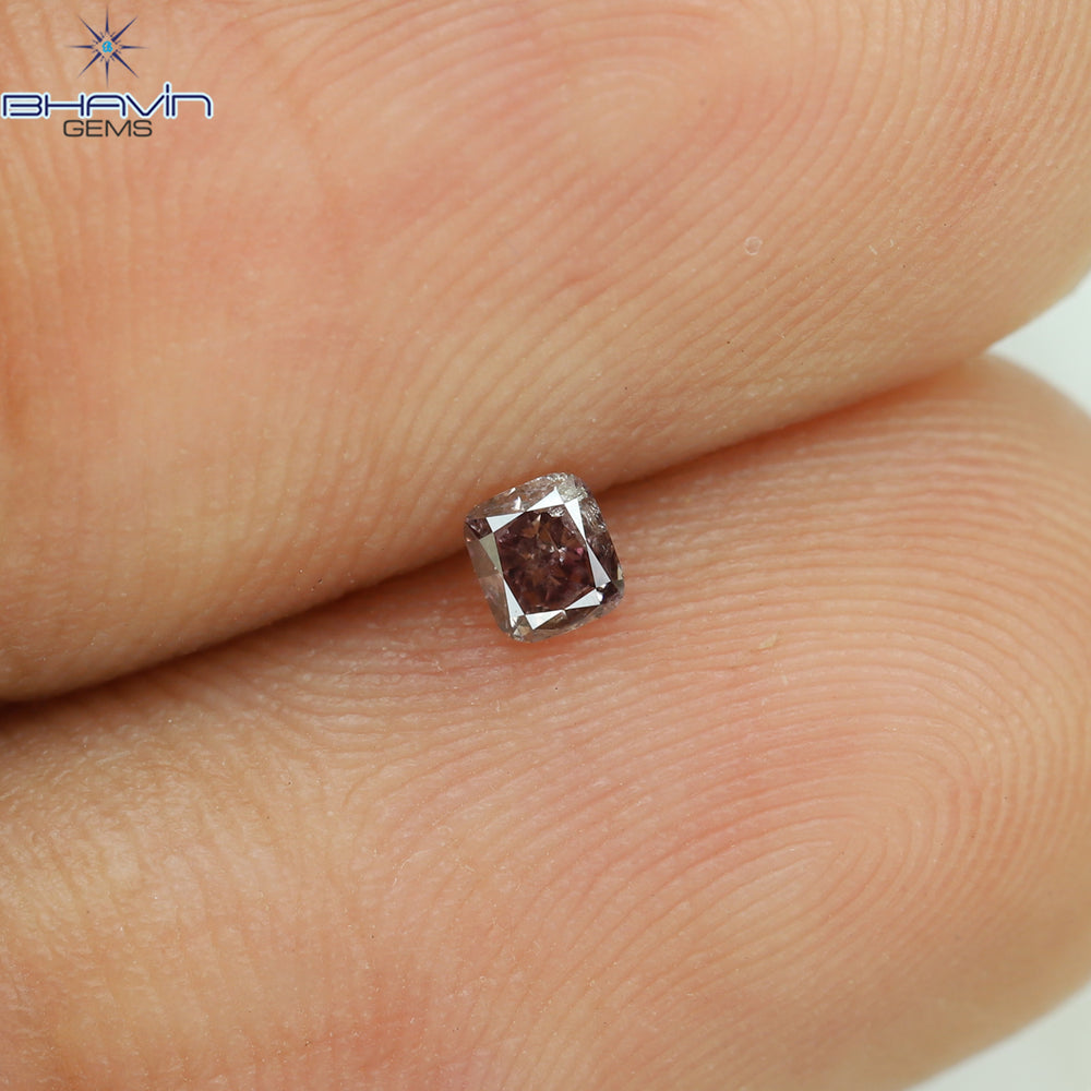 0.08 CT Cushion Shape Natural Diamond Pink Color SI2 Clarity (2.60 MM)