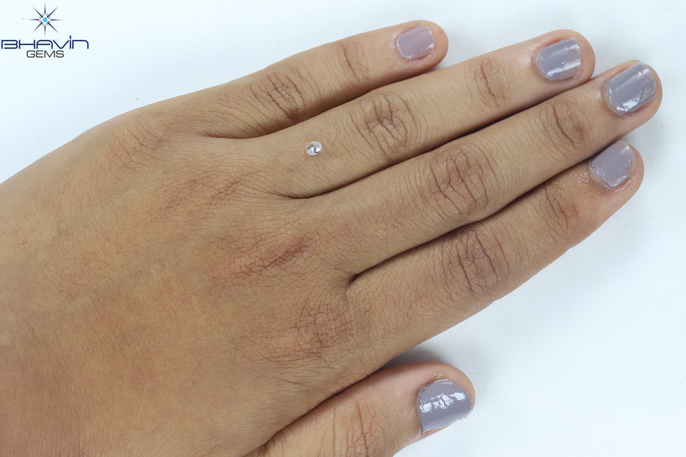 0.12 CT Oval Shape Natural Diamond Pink Color SI1 Clarity (3.50 MM)