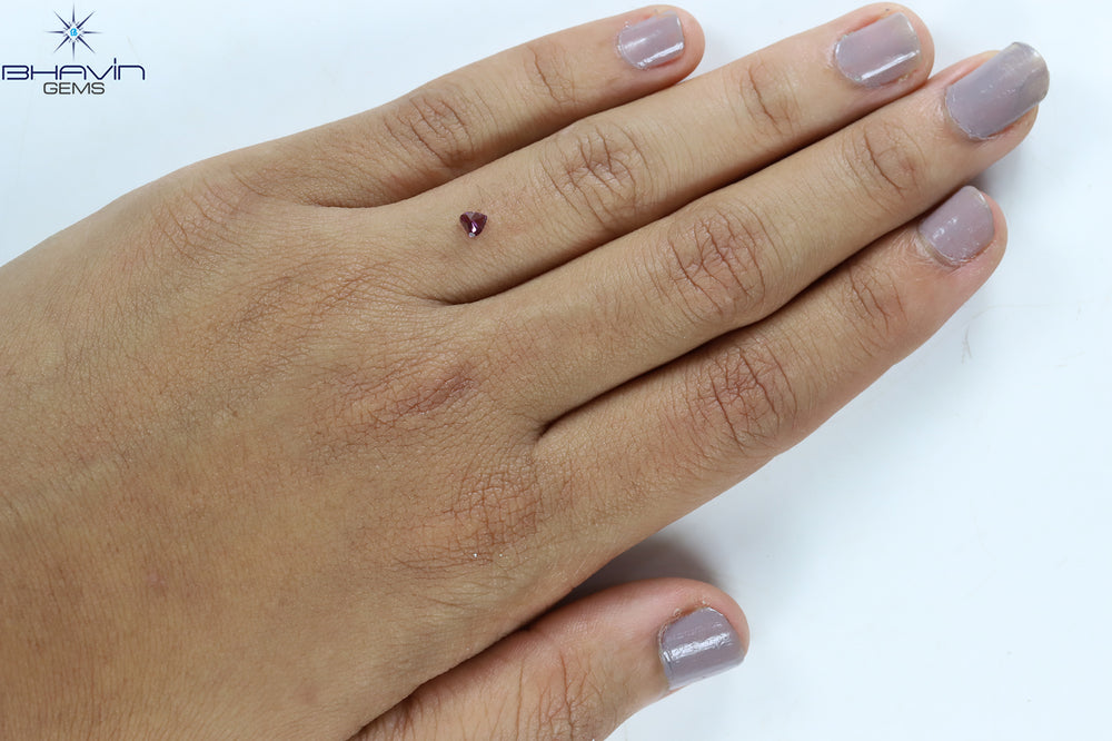 0.13 CT Heart Shape Pink Color Natural Loose Diamond SI1 Clarity (3.24 MM)