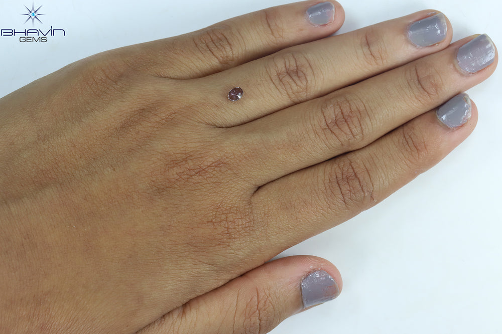 0.29 CT Oval Shape Natural Diamond Pink Color SI2 Clarity (4.52 MM)