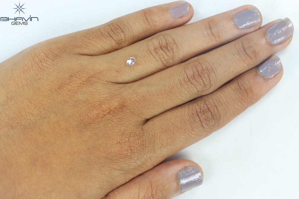 0.24 CT Oval Shape Natural Diamond Pink Color SI2 Clarity (4.33 MM)