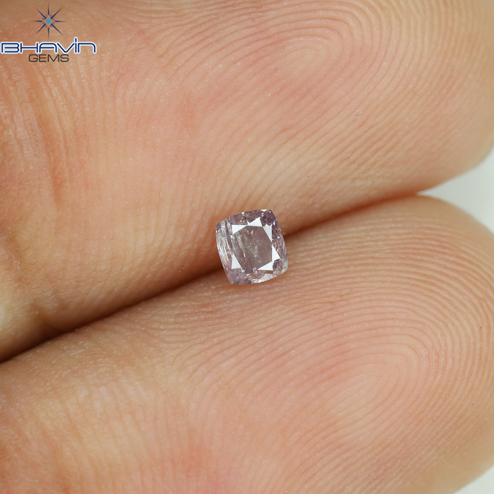 0.14 CT Cushion Shape Natural Diamond Pink Color I2 Clarity (2.95 MM)