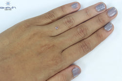 0.11 CT Pear Shape Natural Diamond Pink Color SI1 Clarity (3.76 MM)