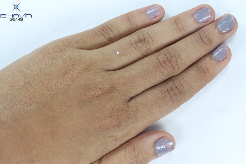 0.05 CT Round Shape Natural Diamond Pink Color VS2 Clarity (2.43 MM)
