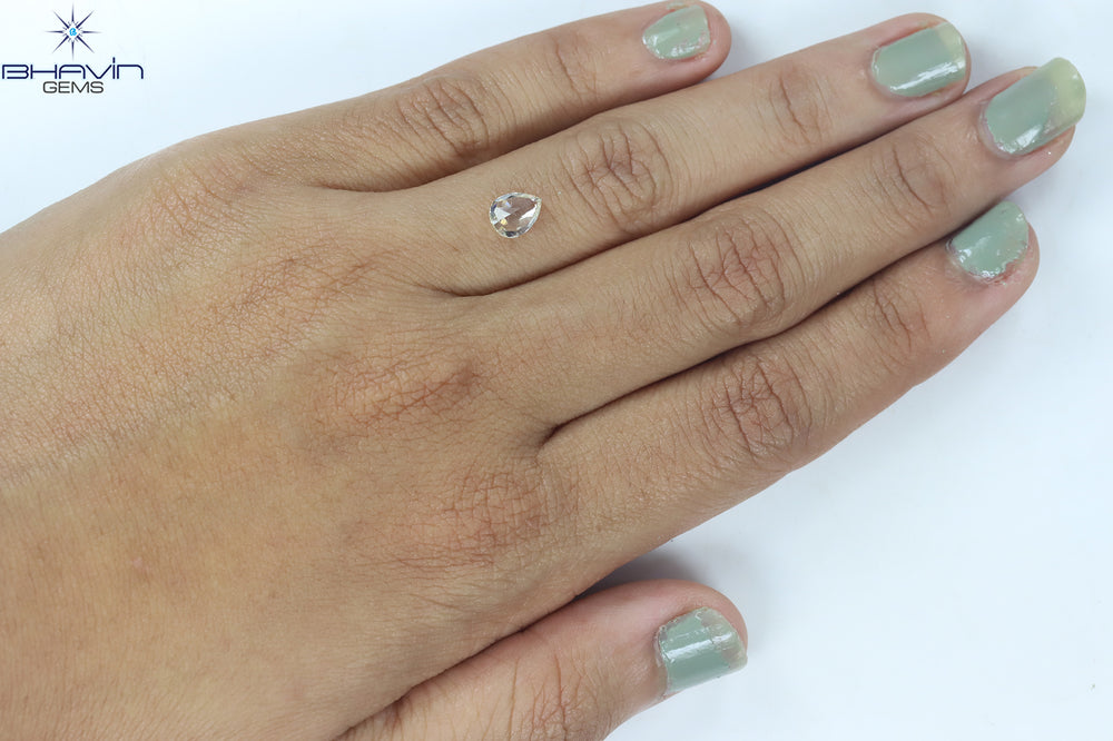0.83 CT Pear Shape Natural Diamond Yellow Color VS2 Clarity (6.93 MM)