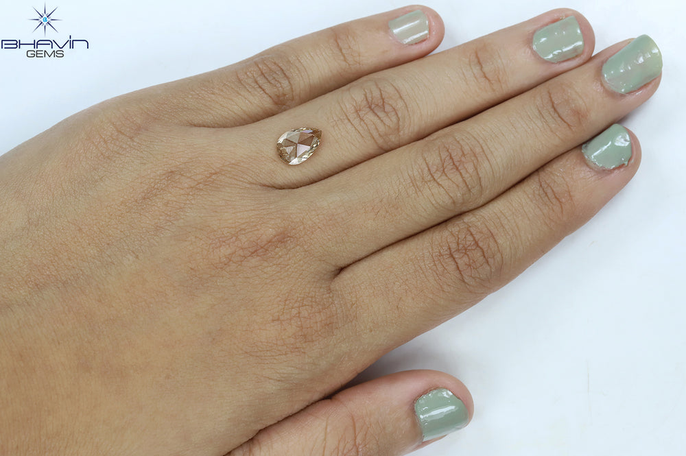 1.29 CT Pear Shape Natural Diamond Orange Brown Color SI1 Clarity (10.85 MM)