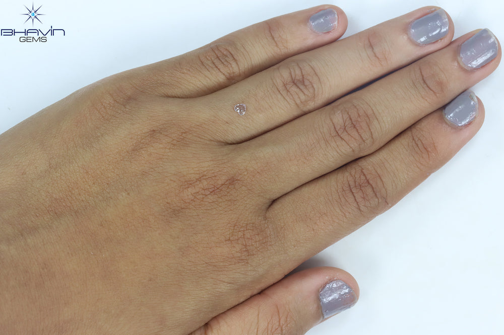 0.11 CT Heart Shape Natural Diamond Pink Color SI2 Clarity (3.00 MM)