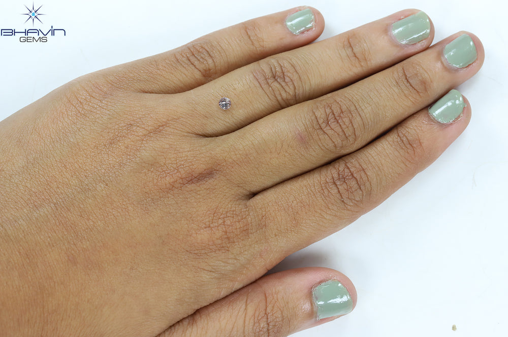 0.12 CT Round Shape Natural Diamond Pink Color SI1 Clarity (3.28 MM)